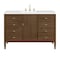 James Martin Vanities 48'' Vanity, Mid Century Walnut w/ 3 CM White Zeus Quartz Top 485-V48-WLT-3WZ - alternate 1